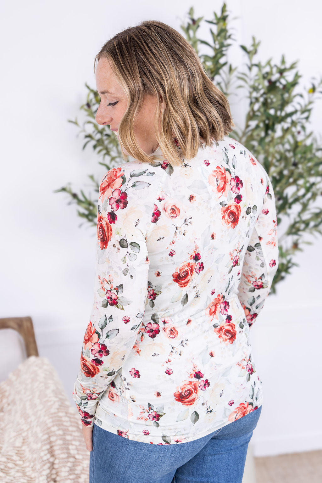 Blair Long Sleeve Top - Pink Bloom